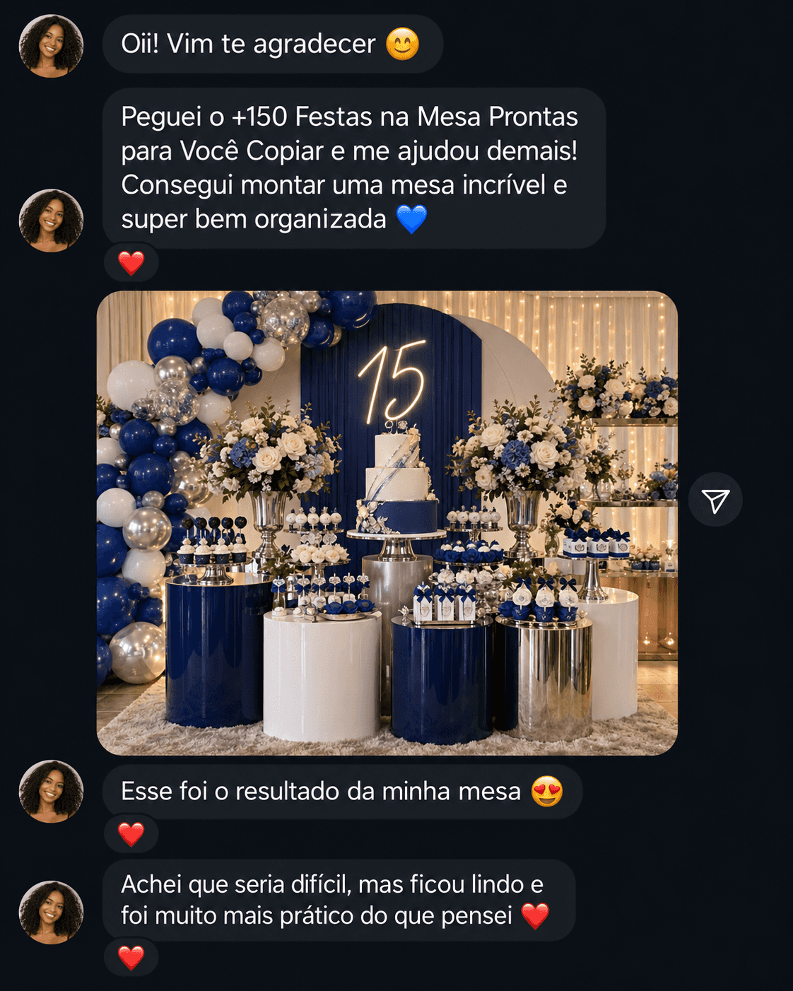 Print de cliente: copiou o tema do material com facilidade. Foto da decoração